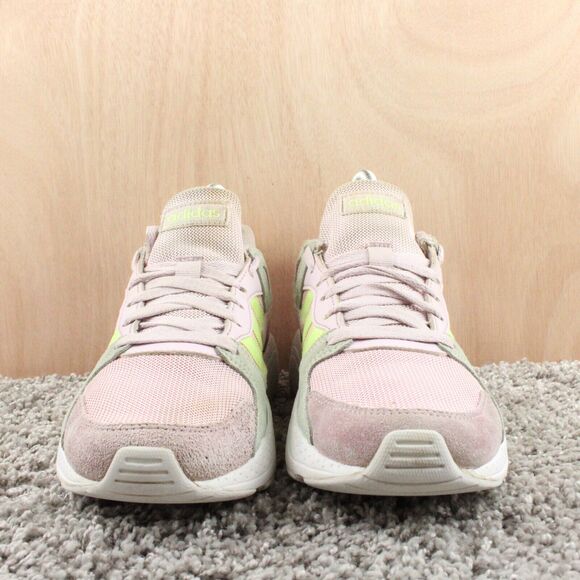 Adidas Crazychaos Sneakers Youth Girls 4.5 Pink Green Suede Mesh - Picture 3 of 12